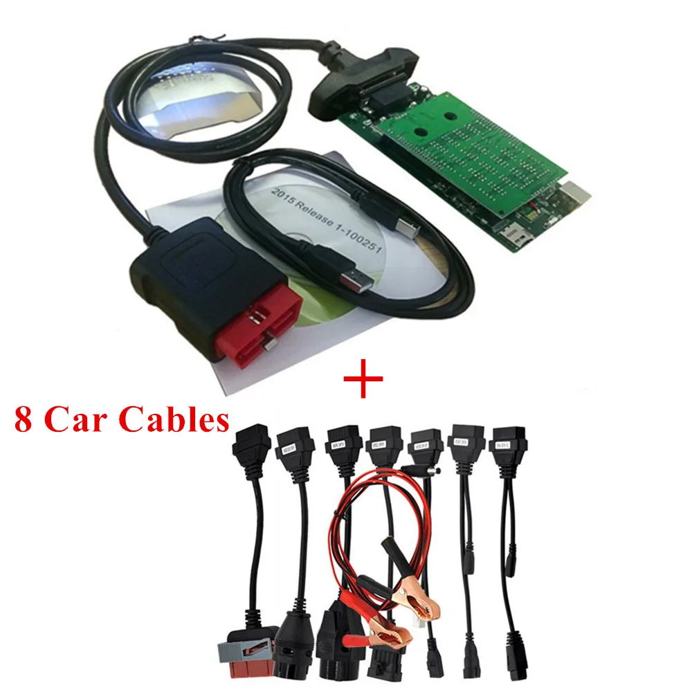 Программное обеспечение с генератором ключей для vd tcs cdp pro с bluetooth obd obd2 диагностический сканер Инструменты для автомобилей/грузовиков+ 8 шт. Автомобильный Кабель - Цвет: Bluetooth with Cable