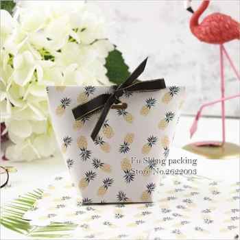 

6x6x10cm Pineapple design gift Candy box,Mini Sugar Chocolates Bag Party biscuits Small gift box 100pcs/lot