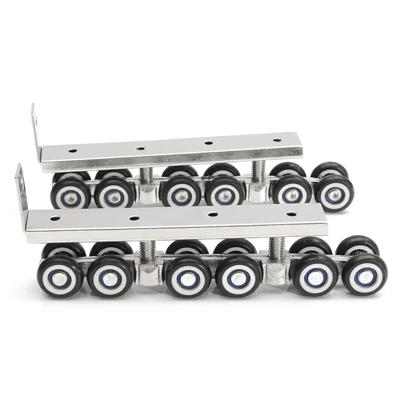 1 par/set acero laminado en frío puerta corredera de madera armario Equipos kit 12 Ruedas perchas puerta enrollable Ruedas rodillo