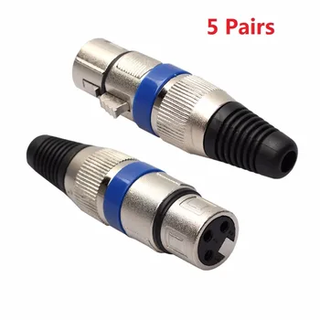 

2~5Pairs XLR 3 Pin Male/Female Connectors Female MIC Jack Male Plug Mixer peripheral Equipment Audio Microphone Cable Connector