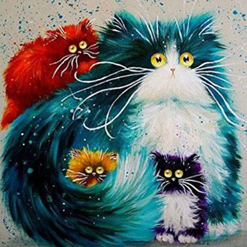

5D Full Diamond Drill Embroidery Diy Square Stone Pearl Drill Diamond Painting Cat Diamond Mosaic Christmas Gift Home Decor