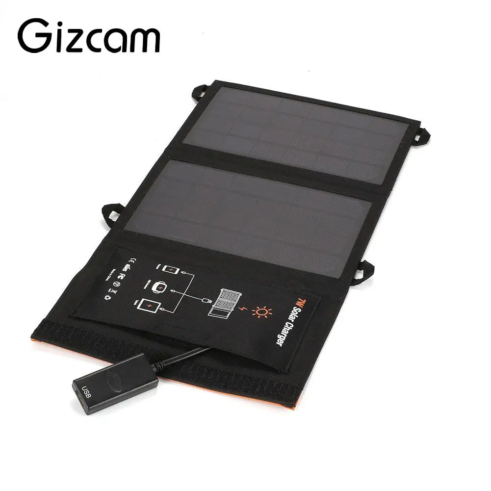 

Folding Solar Panel 5V 7W Outdoor Durable Solar Generator Camping USB Port Emergency Power Supply Polysilicon Phone Charger