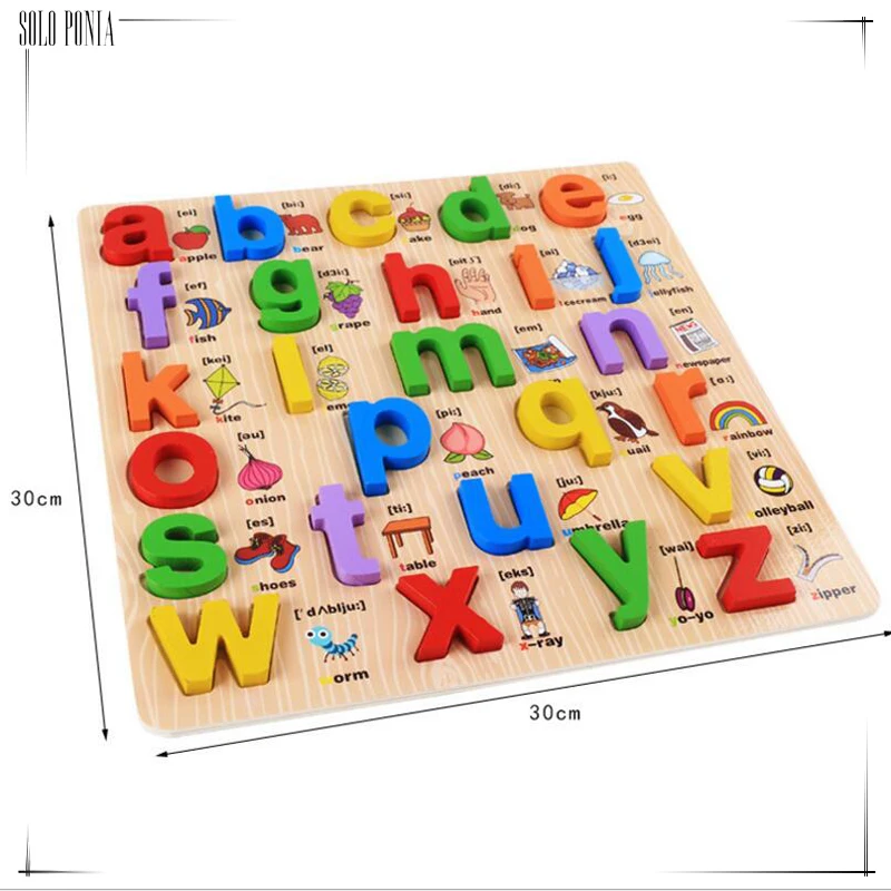 

2018 New High Quality 3D Puzzle Educational Intelligent Wooden Math Jigsaw Letter ABC Or Digital Puzzle leaning education