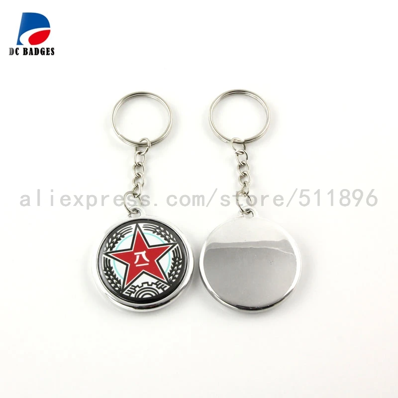 

32MM single side electroplated button keychain material parts 200PCS