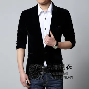 

2020 men velveteen blazer high-grade velvet blue black wine red corduroy blazer