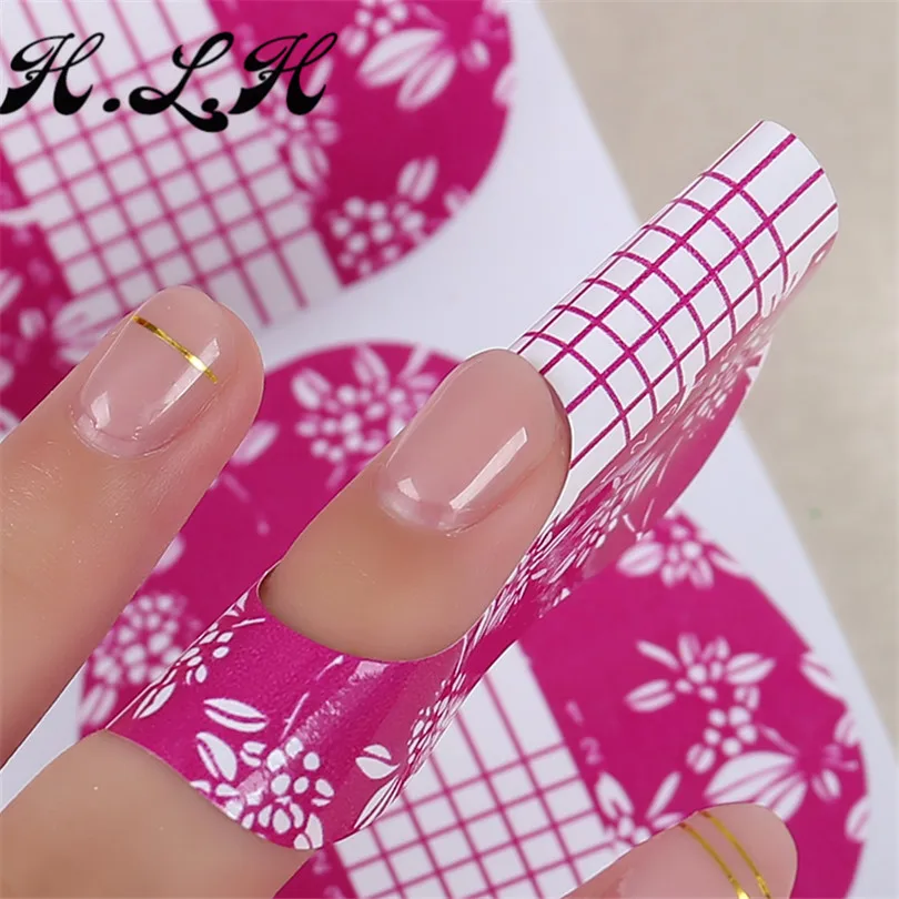 2018 h l h silver rectangle nail form for nail extensions for nail 2018 h l h elegant purple horseshoe nail art foils tips extension guide nails forms for gel nail