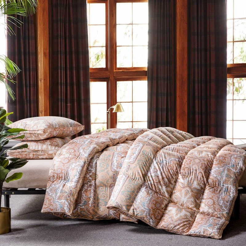 

2018 Noble Paisley Bohemian Duvet Stitching Comforters Cotton Duck Goose Down Filler Twin Queen King Size Quilting Quilt Blanket