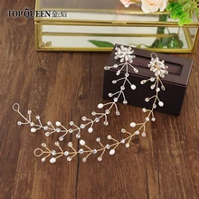 TOPQUEEN HP35 со склада головной убор Свадебные с кристаллами золотые и серебряные цвета Головные уборы, свадебные прически женские элегантные свадебные Heddress