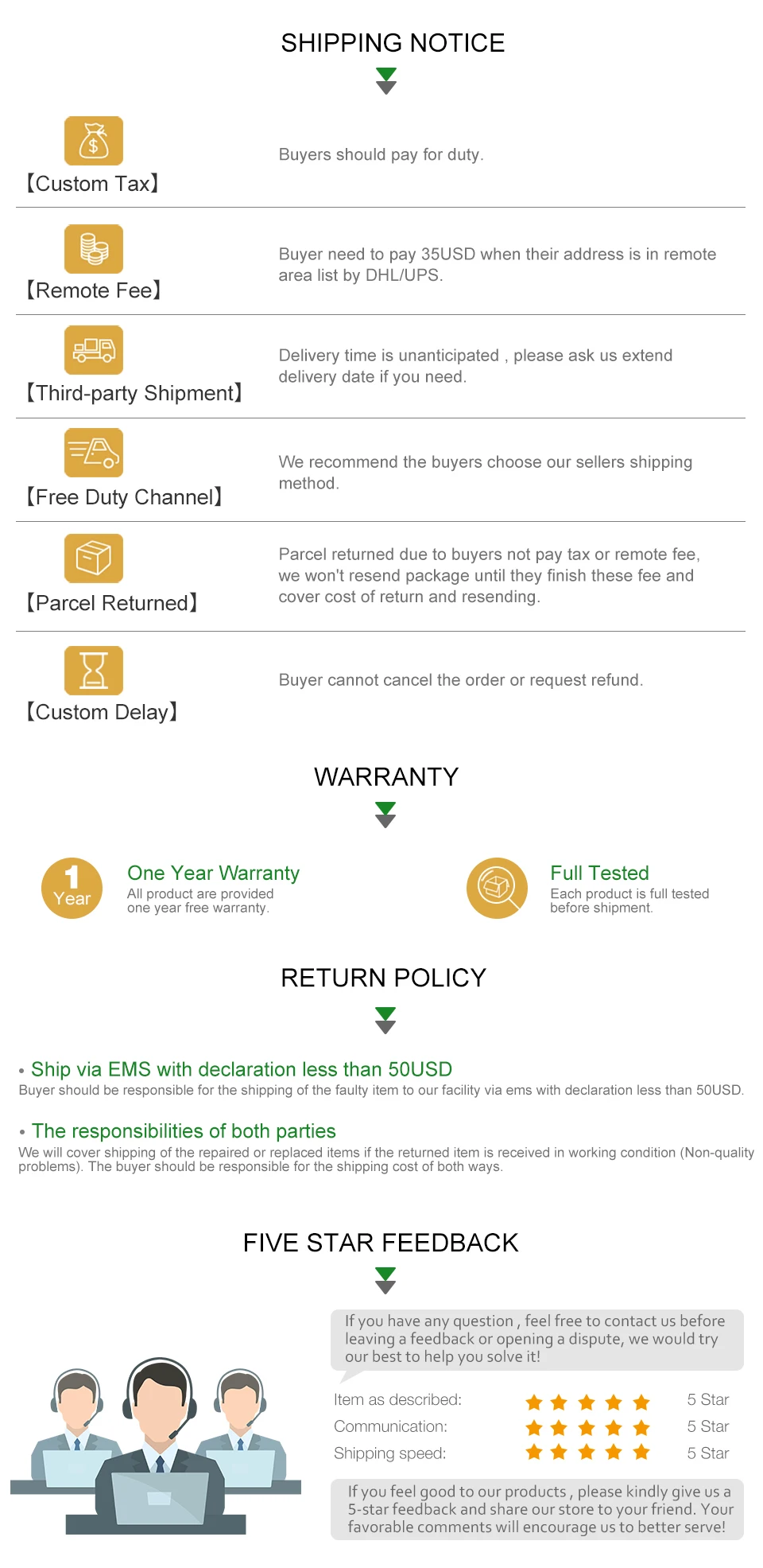 Custom fee