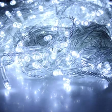 ЕС вилка 50 м 500 белая светодиодная гирлянда, освещение свадебные сказочные рождественские Огни наружное мерцание Рождественское украшение на открытом воздухе