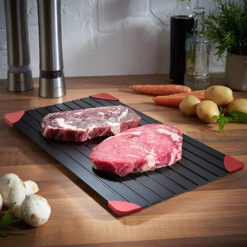 Magic Metal Plate Defrosting Tray Safe Fast Thawing Frozen Meat Defrost Kitchen Magic Metal Plate Defrosting Tray Safe Fast Thawing Frozen Meat Defrost Kitchen