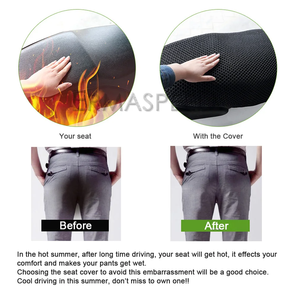 Motorcycle Seat Cover Waterproof Heat Shield Cooling Summber Motorbike Scooter Accessory M/L/XL for Honda Ducati Aprilia KTM -