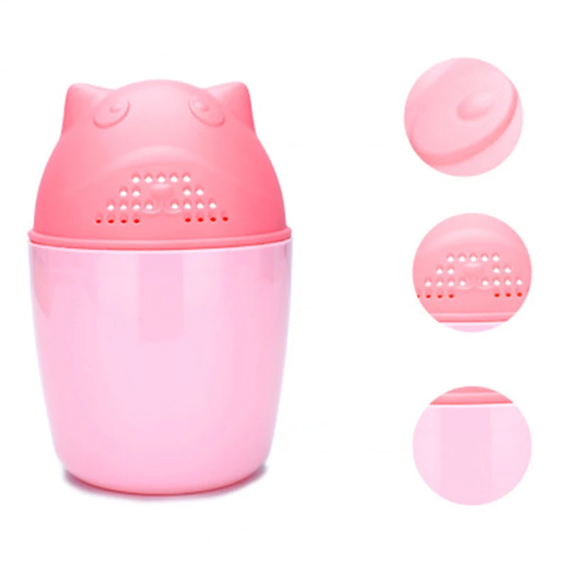 Baby Bath Caps Baby Shampoo Cup Children Bathing Bailer Baby Shower Spoons Child Washing Hair Cup Kids bath Tool for 2colors