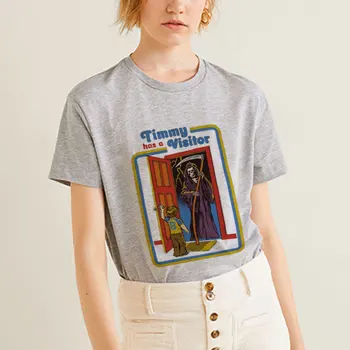 

Women Tops Summer 2019 Grunge Tumblr Ladies Korean Fashion Clothing Puls Size Kawaii Pulp Fiction Gray Blouses Chemisier Femme
