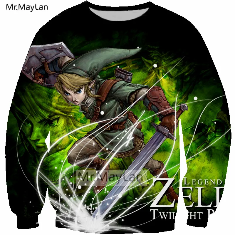 

Hipster 3D Print Game The Legend of Zelda Sweatshirts Men/women Hiphop Crewneck Pullover Hoodies Boys Streetwear Coat Clothes