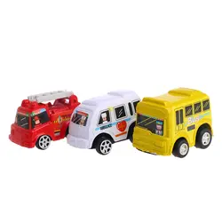 2018 детские игрушечные автомобили автомобиль детские мини-Автомобили мультфильм тянуть назад автобус грузовик дети мальчик подарки 6 шт