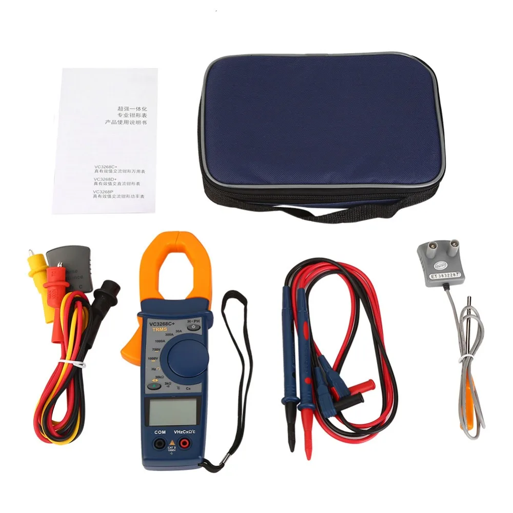 

VC3268C+ Digital Clamp Multimeter AC/DC Voltage Current Resistance Temperature Tester 3299 Count Voltmeter Ammeter Ohmmeter