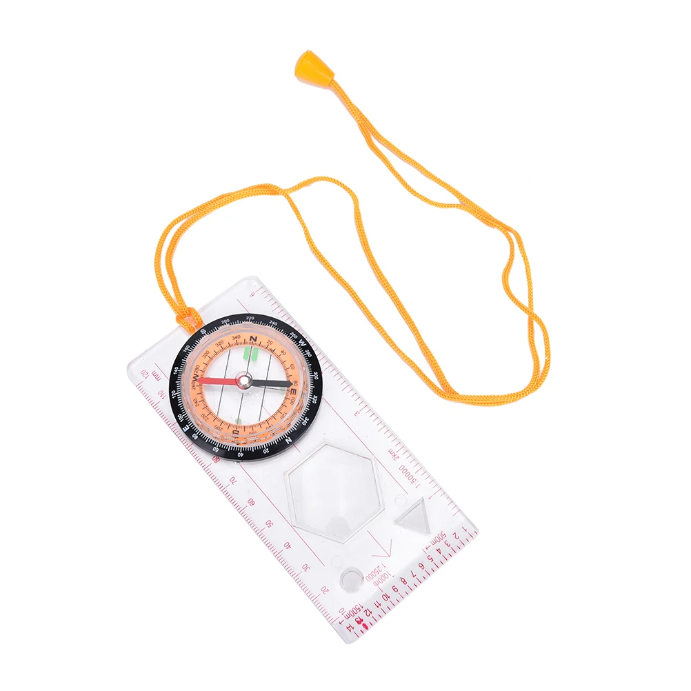 1Pc Ruler Map Scale Compass Cross-country Race Compass Baseplate Outdoor Camping Hiking Directional