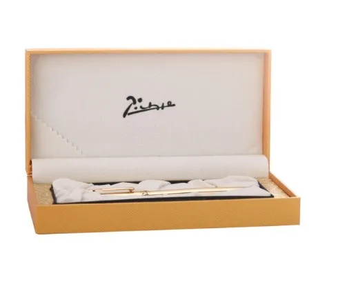 Picasso 933 Pimio Avignon Классическая роликовая ручка с заправкой, роскошная гравированная Подарочная коробка ручной работы опционально офисная деловая письменная ручка - Цвет: Gold and box