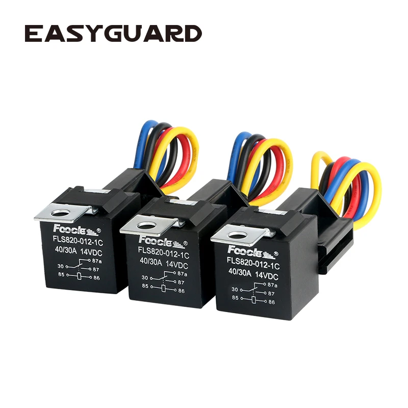 EASYGUARD SPDT автомобильное реле с гнездом провода DC12V 30/40 AMP 5-контактный |