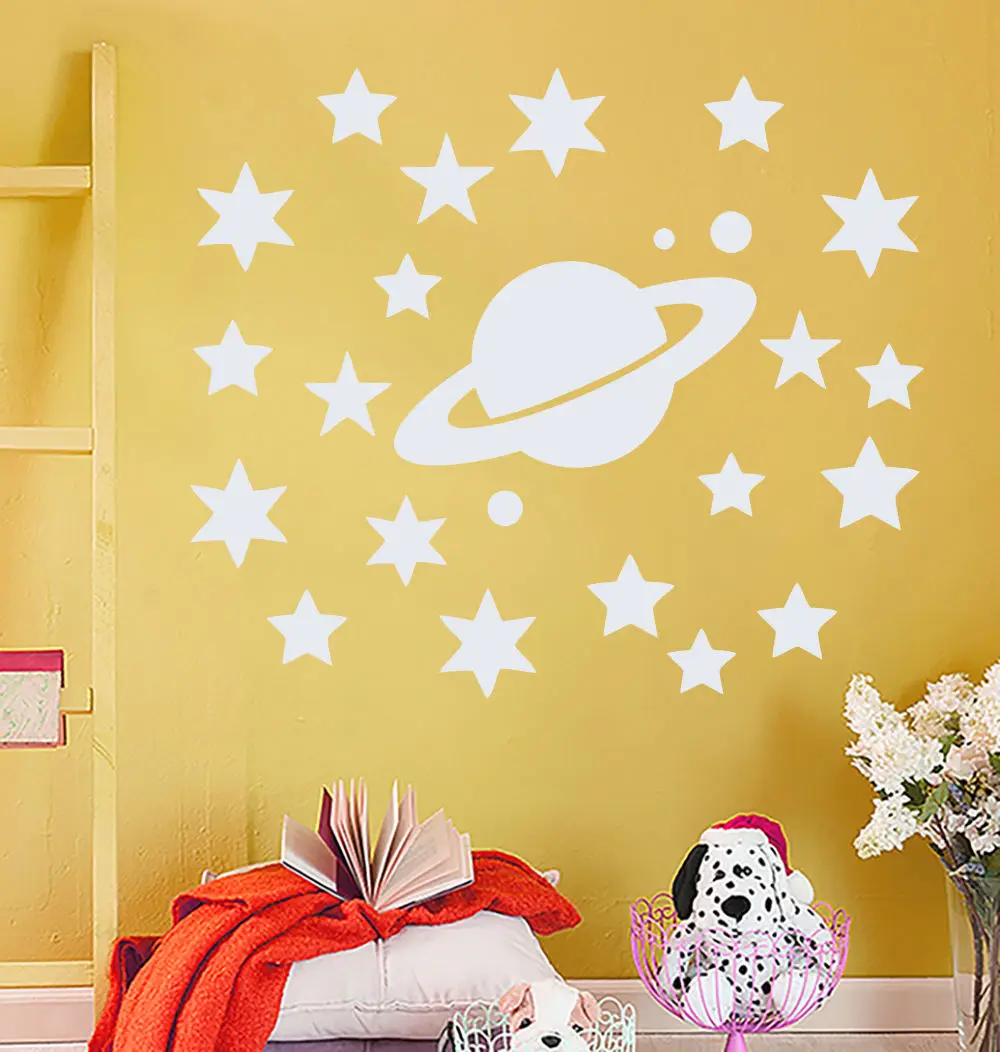 Star Moon Space Wall Decal Vinyl Sticker Home Decor Removable PVC Wall