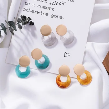 

12pairs/lot joker geometric metal circle earrings frosted acetate cold wind restoring ancient ways earring