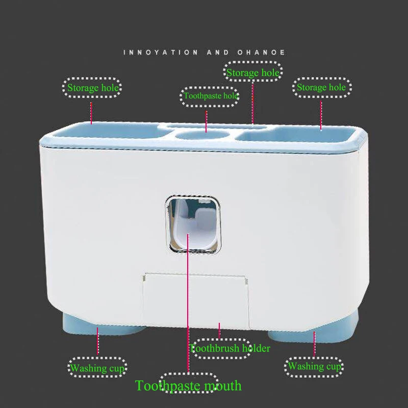 Для ванной комнаты, автоматическая Дозатор зубной пасты соковыжималка Наклейка на стену установлен держатель для зубной щетки аксессуары