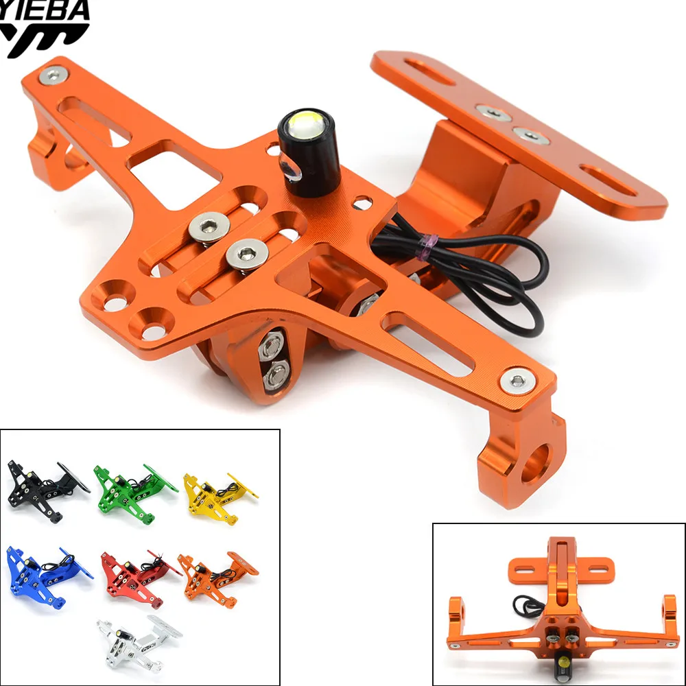 Motorcycle License Plate Bracket Holder with Light For Benelli bn600 bn300 bn250 bn 250 300 600 bj300 bj 300 KTM 200XC/XC-W/EXC