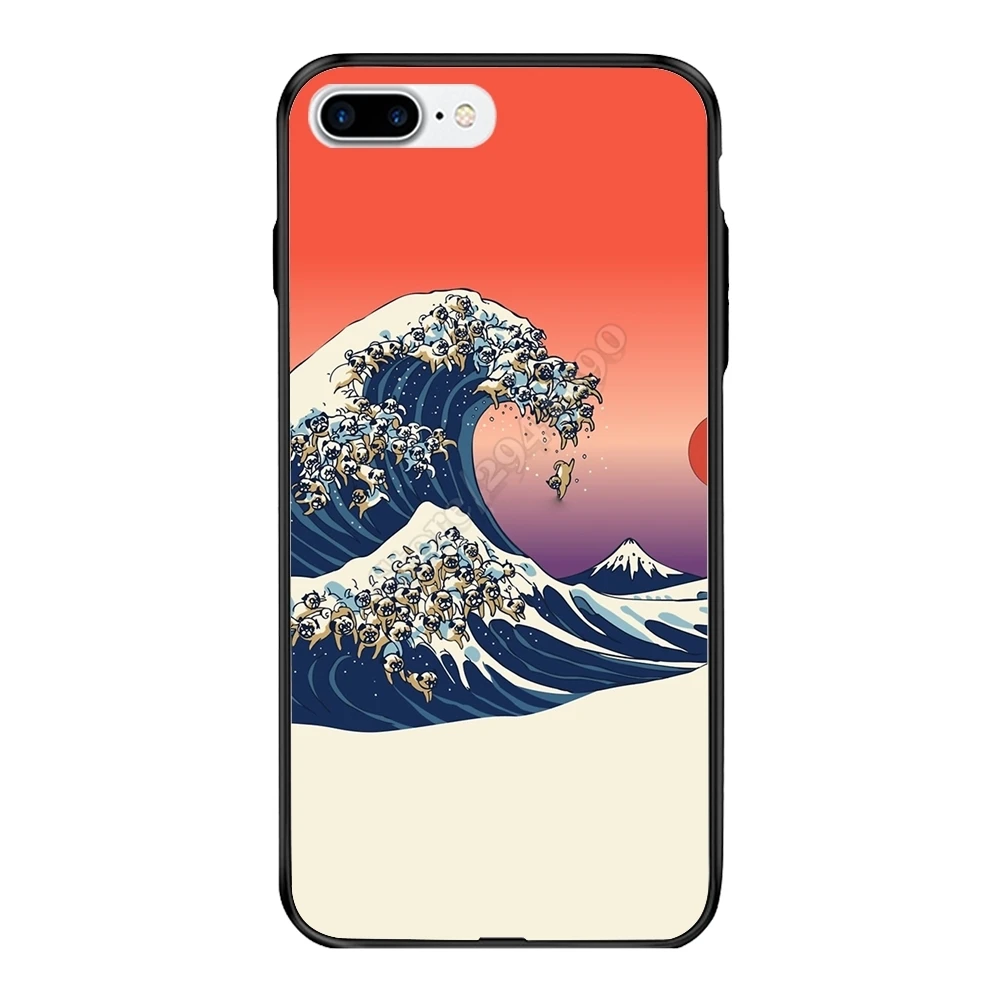 Special The Great Wave of Pug For Iphone 6S 6 7 8 Plus Cases Ultra Thin Pop Phone Cover X Case |