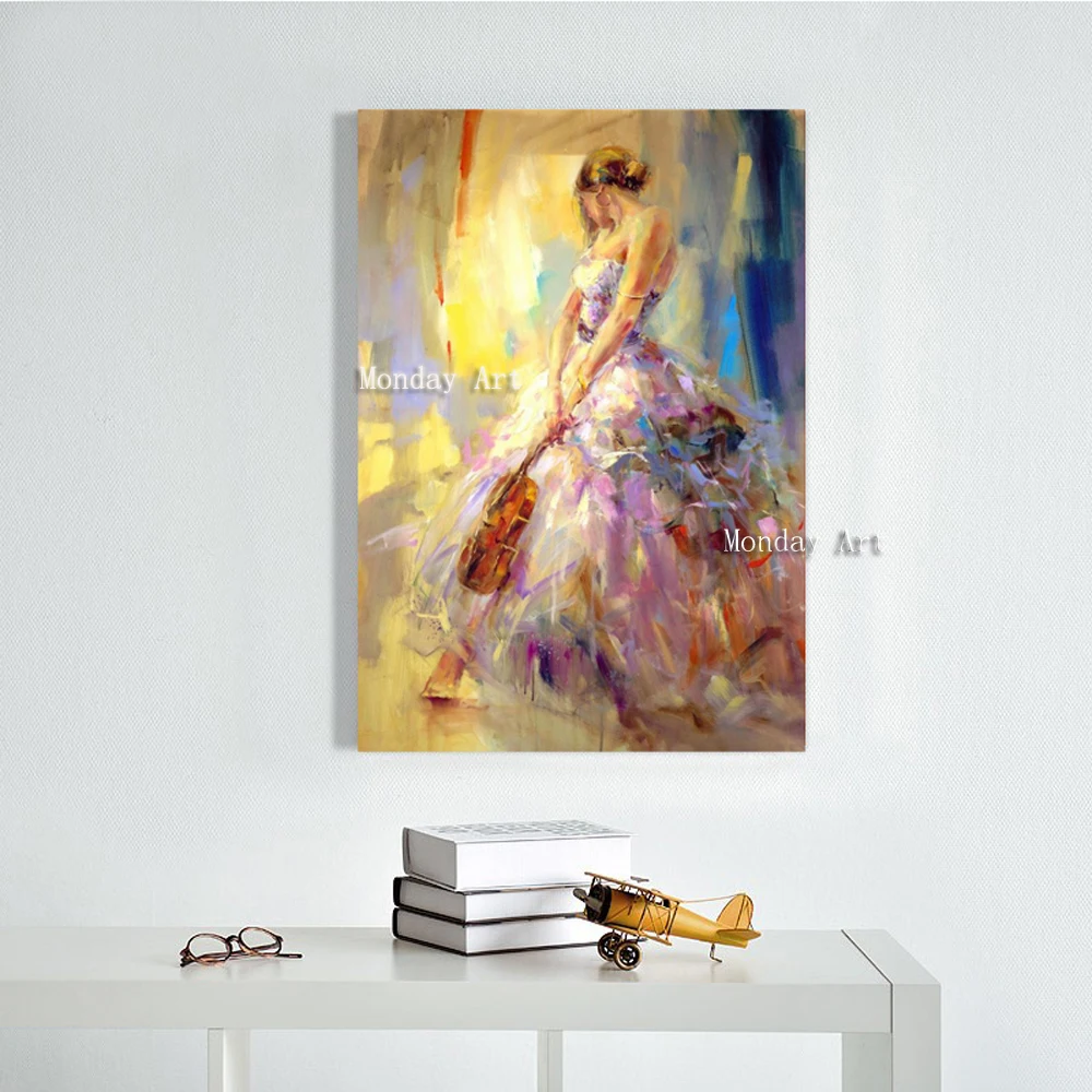 2 100-Hand-Painted-Figure-Oil-Paintings-On-Canvas-Beautiful-Lady-Art-Pictures-For-Living-Room-Wall (2)