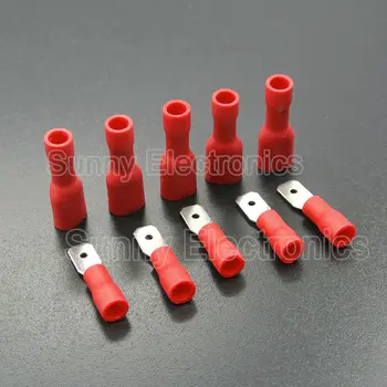 

100pcs (50Pairs) 4.8mm 6.3mm Female/Male Spade Insulated Electrical Crimp Terminal Connectors