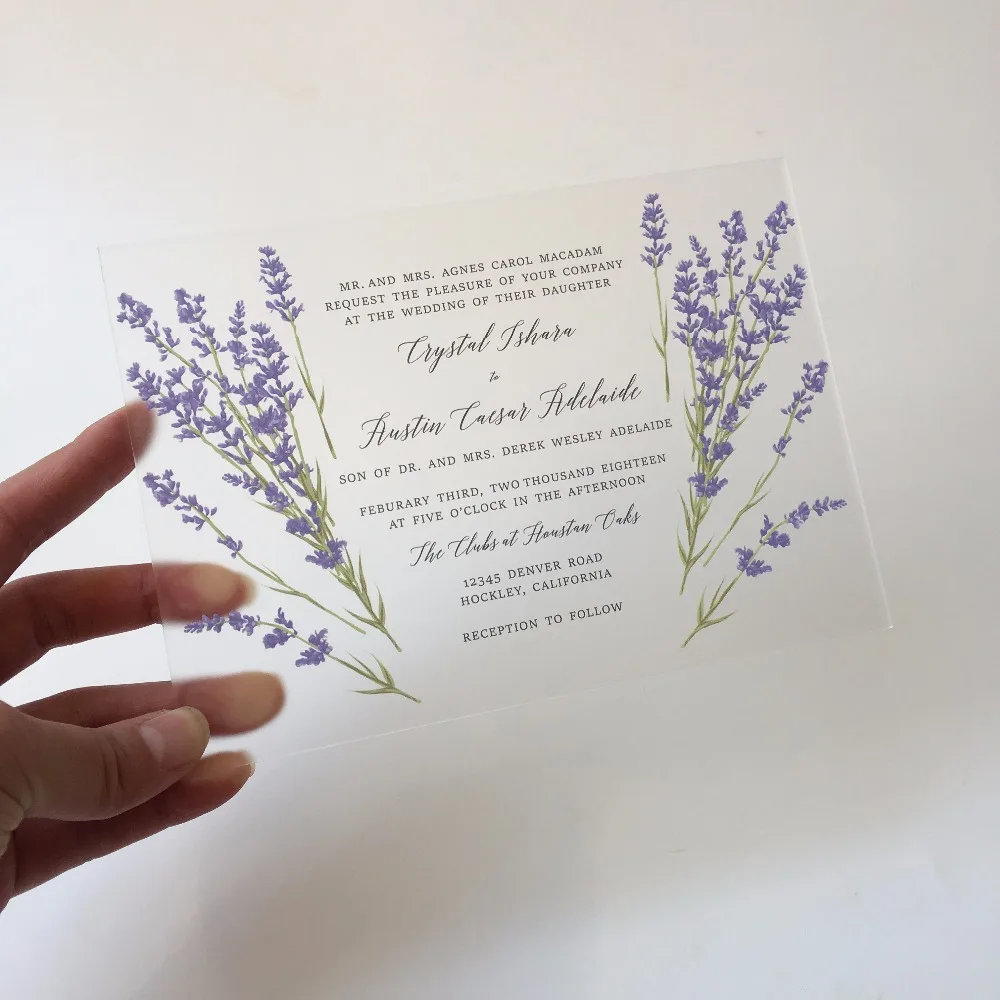  100Pieces Per Lot 5x7inch Frosted Acrylic Wedding Invitation Cards SHIP TO USA ONLY - 32881656107