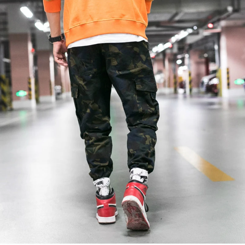 2019 Men Jogger Camouflage Summer Autumn Hip Hop Sweatpants Pants Men Harajuku Pockets Tactical Pants Overalls Casual Streetwear