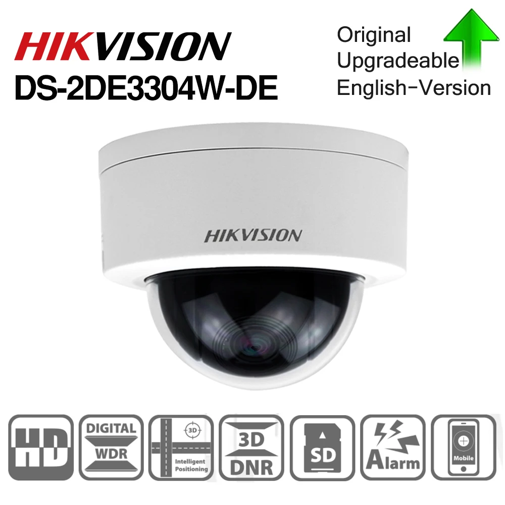 Hikvision оригинальная PTZ IP Сетевая камера DS-2DE3304W-DE 3MP 2,8 ~ 12 мм 4X оптический зум P2P сетевая Мини купольная камера безопасности