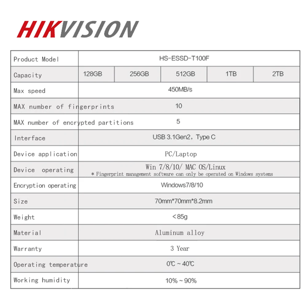 Hikvision ssd жесткий диск портативный 1 ТБ 512GB зашифрованная защита отпечатков пальцев USB 3,1 type-C hd ssd externo 1t для настольного компьютера ноутбука телефона