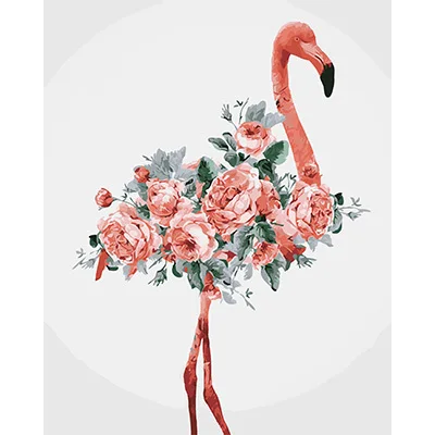 AZQSD животные масляные краски по номерам холст краски ing Птица Фламинго Раскраска по номерам плакаты и принты незавершенные DIY хобби - Цвет: SZYH-A438