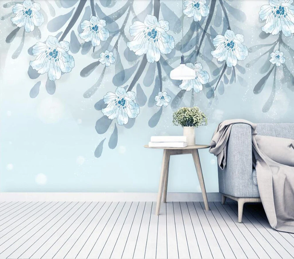 

Custom wallpaper Modern simple small fresh leaf background wall