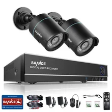 Sannce hd 4ch cctv система 1080 P hdmi dvr 2 шт. 720 P 1280TVL CCTV ИК Открытый Безопасности Камеры Видеонаблюдения 4ch DVR комплект