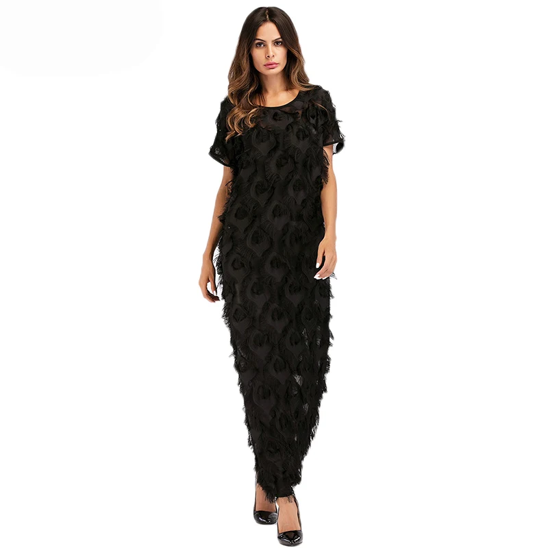 WHZHM Robe Femme мусульманское платье 2018 женское повседневное кружевное летнее с