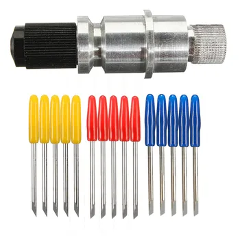 

5pcs 30/45/ 60 Degree Vinyl Cutter Plotter Blades + Blade Holder For Graphtec CB09 Tungsten Steel Milling Cutter