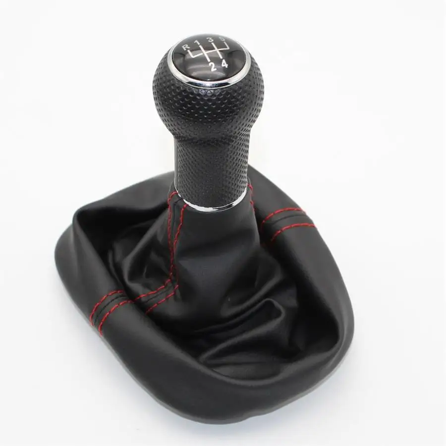 

For Seat Leon 2000 2001 Toledo 1999 2000 2001 Car-Styling 5 Speed Gear Lever 12 mm Hole Car Shift Knob Leather Boot Red Line