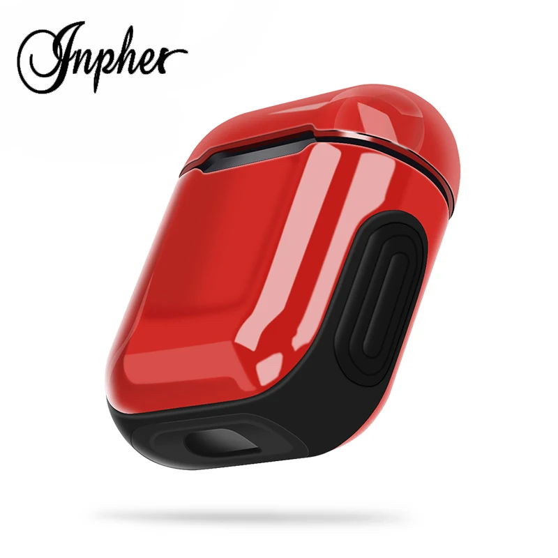 

Inoher For Apple Airpods Case For Bluetooth Wireless Earphone Anti-Knock Glossy Protective Cover For Air pods Charging Box