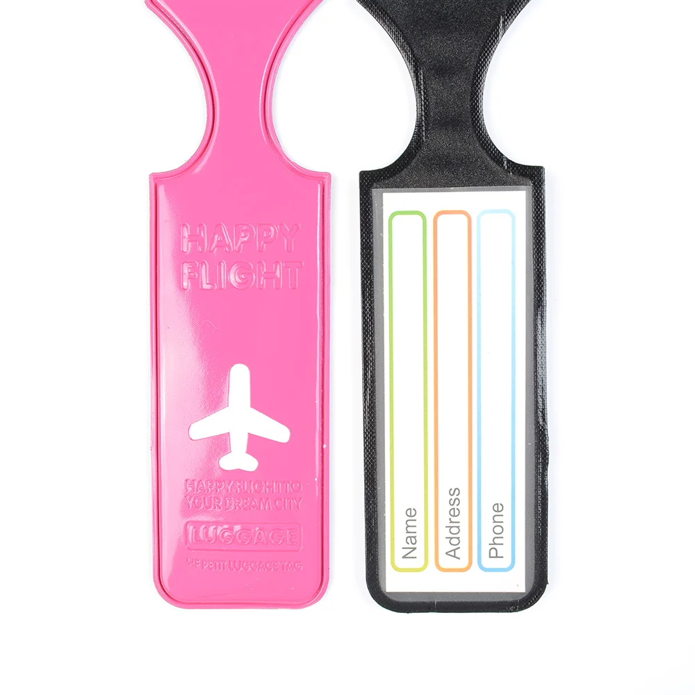 ПВХ Милые багажные этикетки на ремнях чемодан ID Имя Адрес идентификация ярлыки, багажные ярлыки самолет аксессуары для путешествий