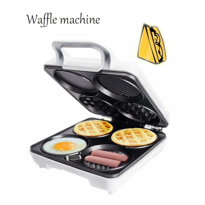 Multi functional waffle machine breakfast machine four hole muffin