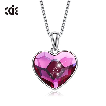 

CDE Woman Necklace Jewelry Embellished with crystals from Swarovski 925 Sterling Silver Heart Necklace Jewelry Romantic Gifts