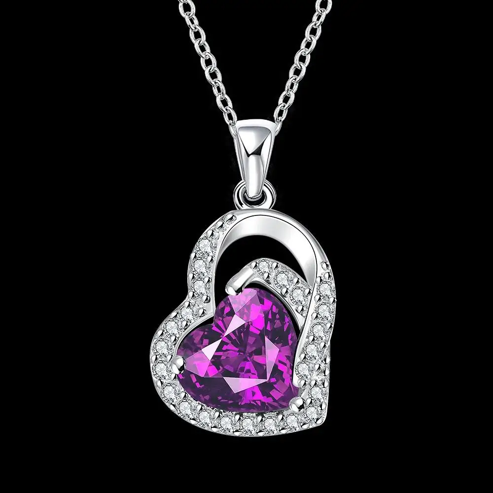 Heart Jewelry Violetta Joias AAA High Quality Crystal Pendant Necklace