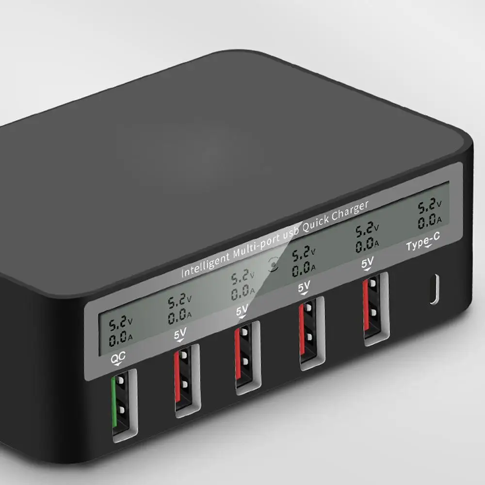 40 W QC3.0 سريعة شاحن لاسلكي USB نوع-C 5 منافذ سريع محول الشحن محطة الاتحاد الأوروبي الولايات المتحدة المملكة المتحدة الاتحاد الافريقي ل فون هواوي س...