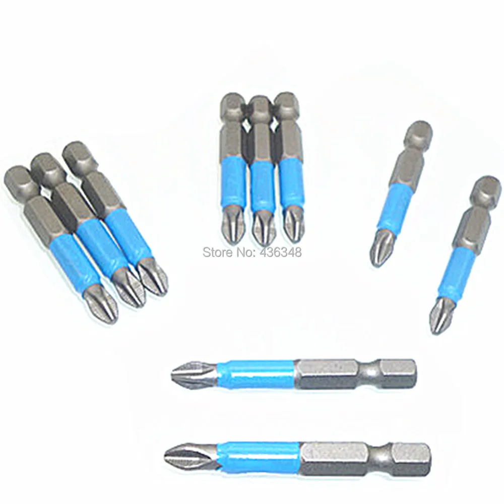

10pcs 50mm Non Slip Screwdriver Drill Bit Skid Screw Driver Bit Hex Ph2 1/4" Hex Shank Screwdriver Bits Phillips Magnetic Bits