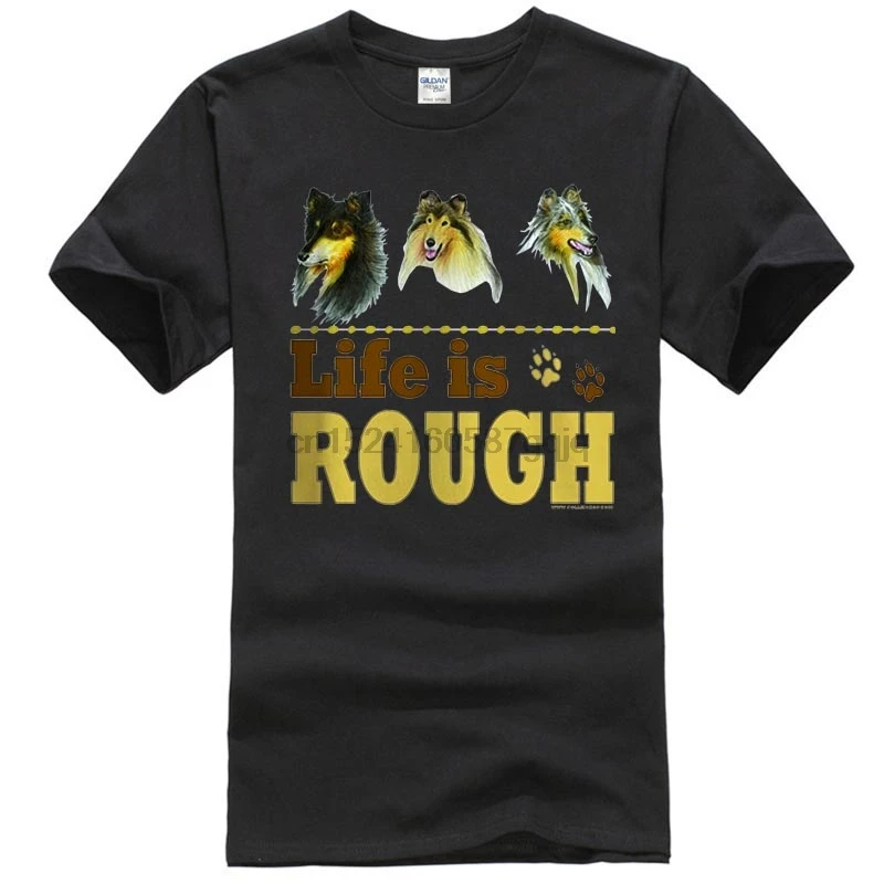 

Life is Rough (Collie) White T-Shirt - T-Shirt White