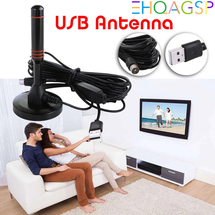 High Gain 22dB TV Antenna for DVB-T Television /USB TV Tuner Portable Indoor/Outdoor/Car HD Digital TV Antennas Hot Sale 1pcs